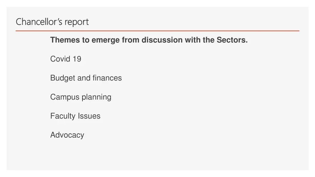 chancellor s report chancellor s report