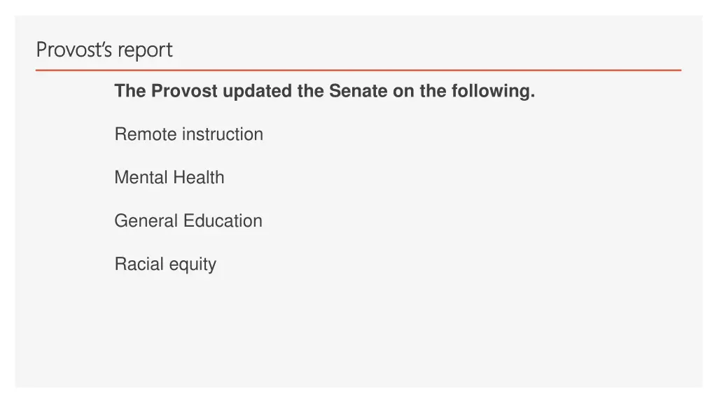 provost s report provost s report