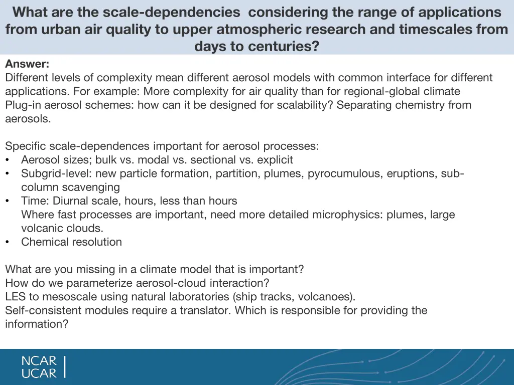 what are the scale dependencies considering