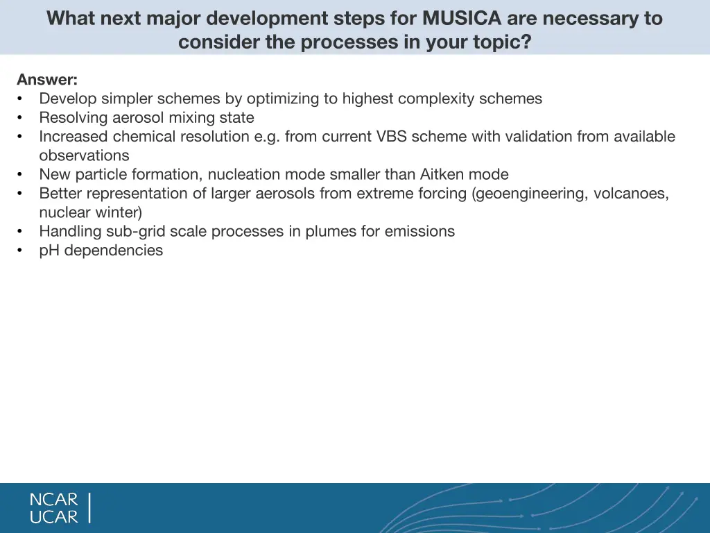 what next major development steps for musica