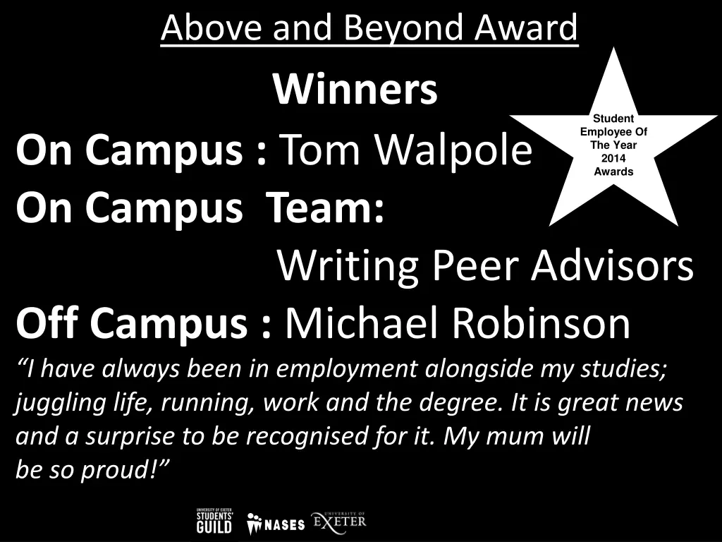 above and beyond award winners