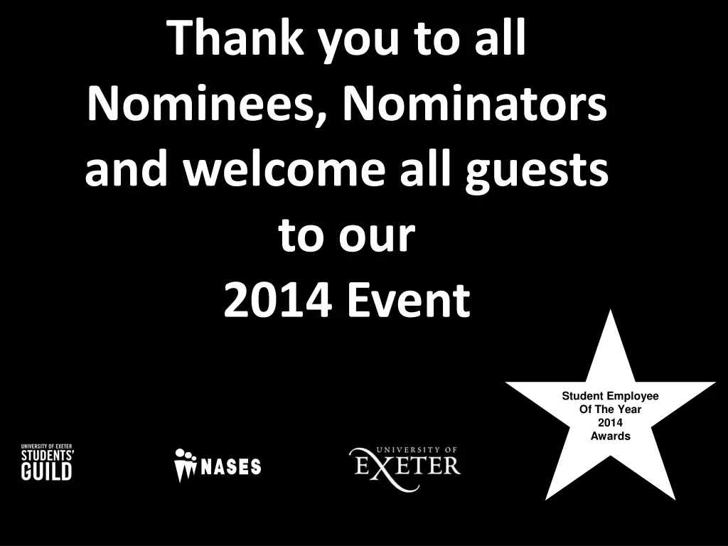 thank you to all nominees nominators and welcome