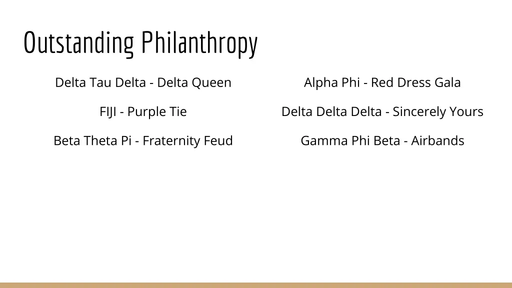 outstanding philanthropy