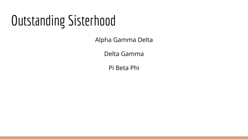 outstanding sisterhood