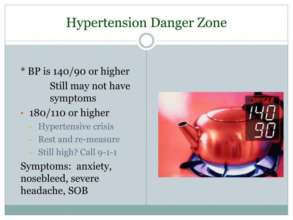 hypertension danger zone