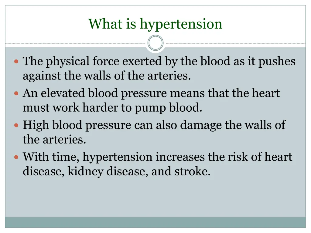 what is hypertension