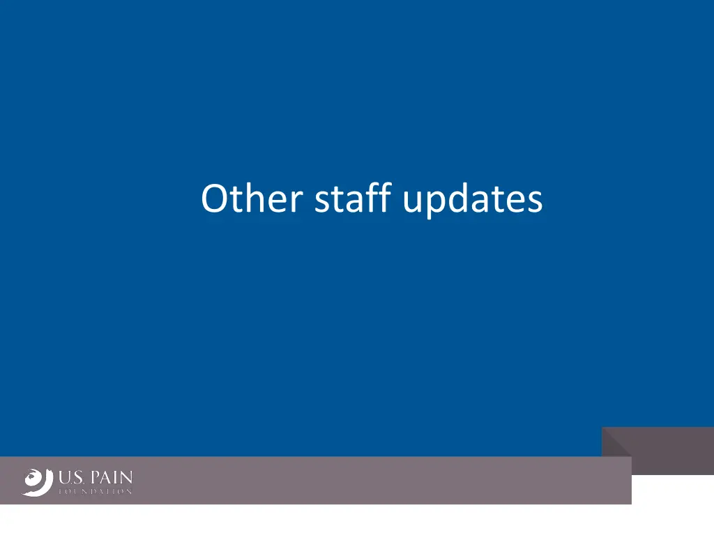 other staff updates