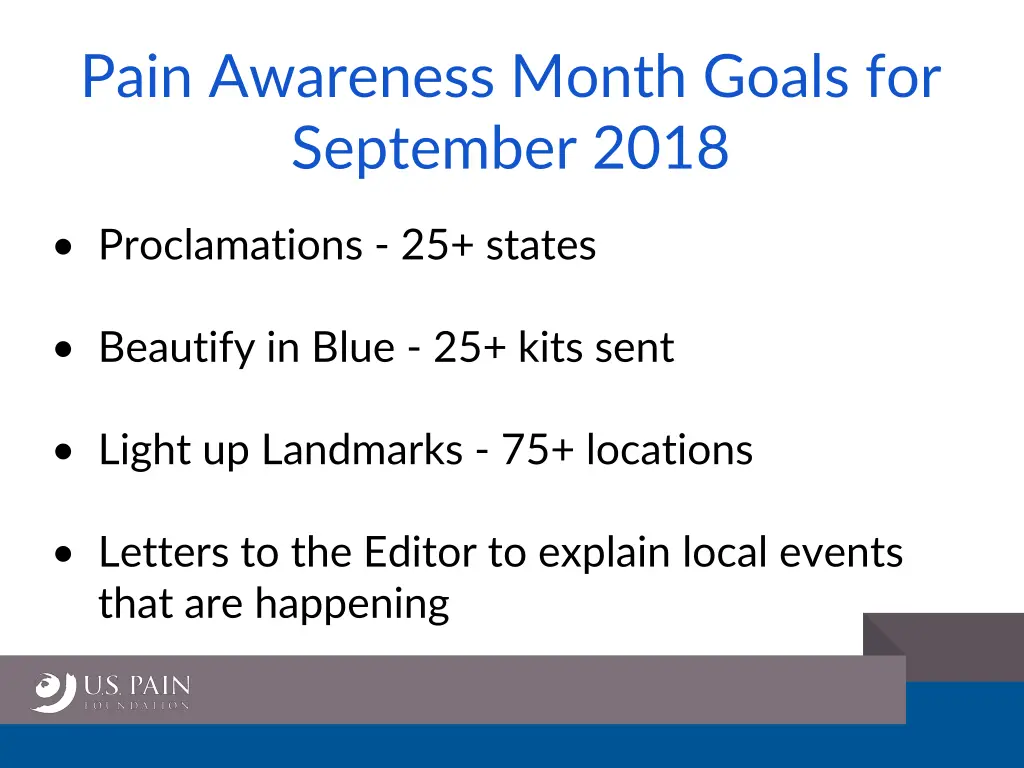 pain awareness month goals for september 2018