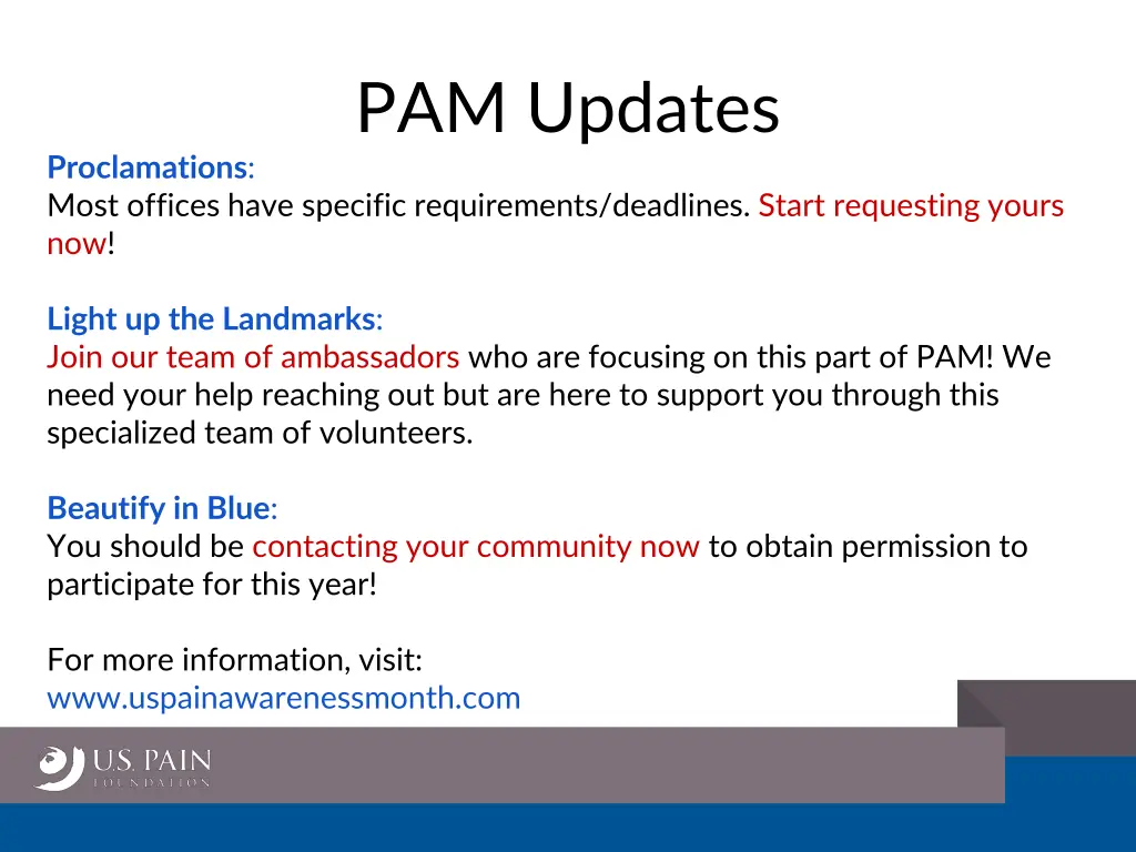 pam updates