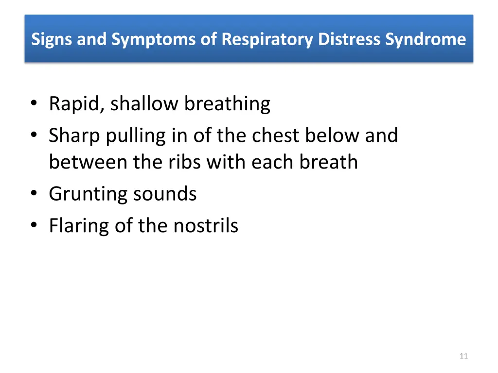 signs and symptoms of respiratory distress