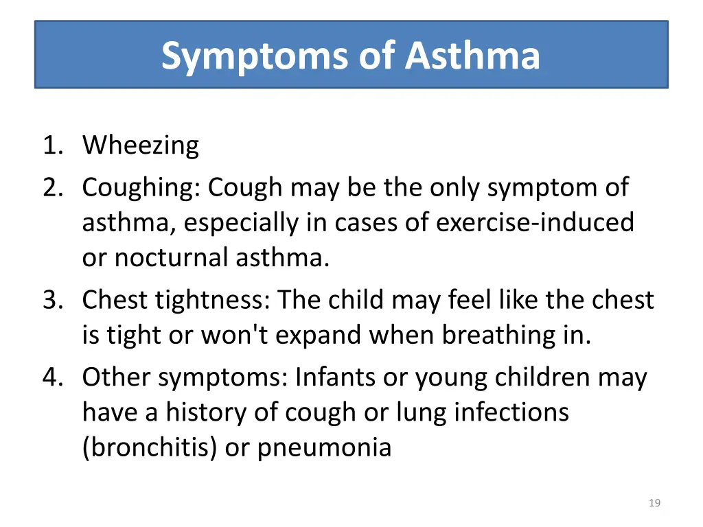 symptoms of asthma