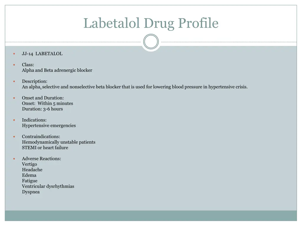 labetalol drug profile