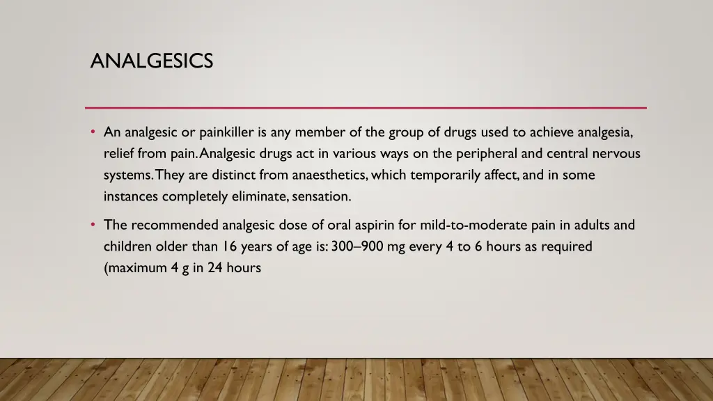 analgesics