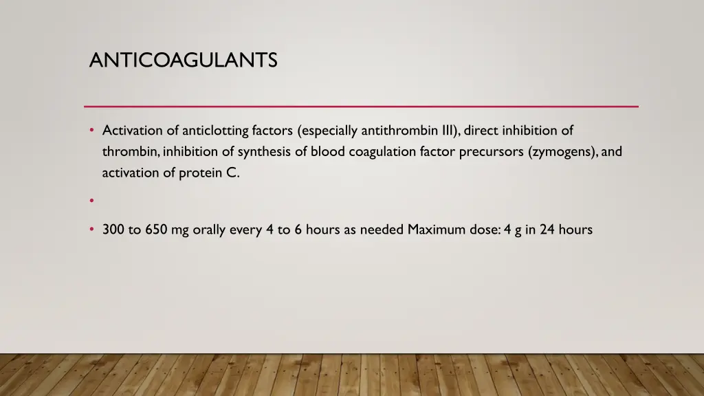 anticoagulants