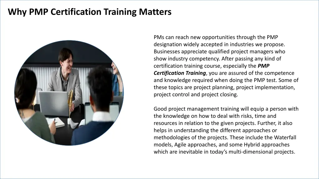 why pmp certification training matters