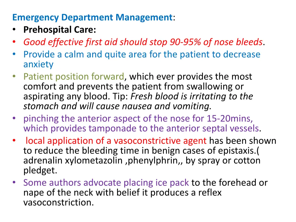 emergency department management prehospital care