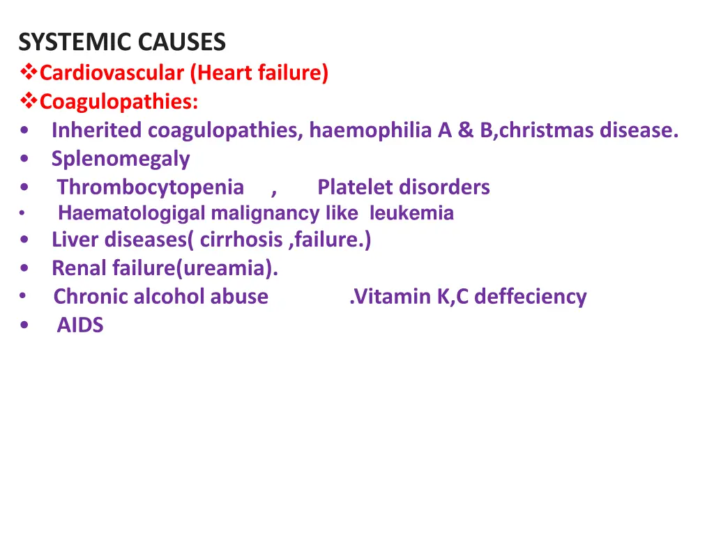 systemic causes cardiovascular heart failure