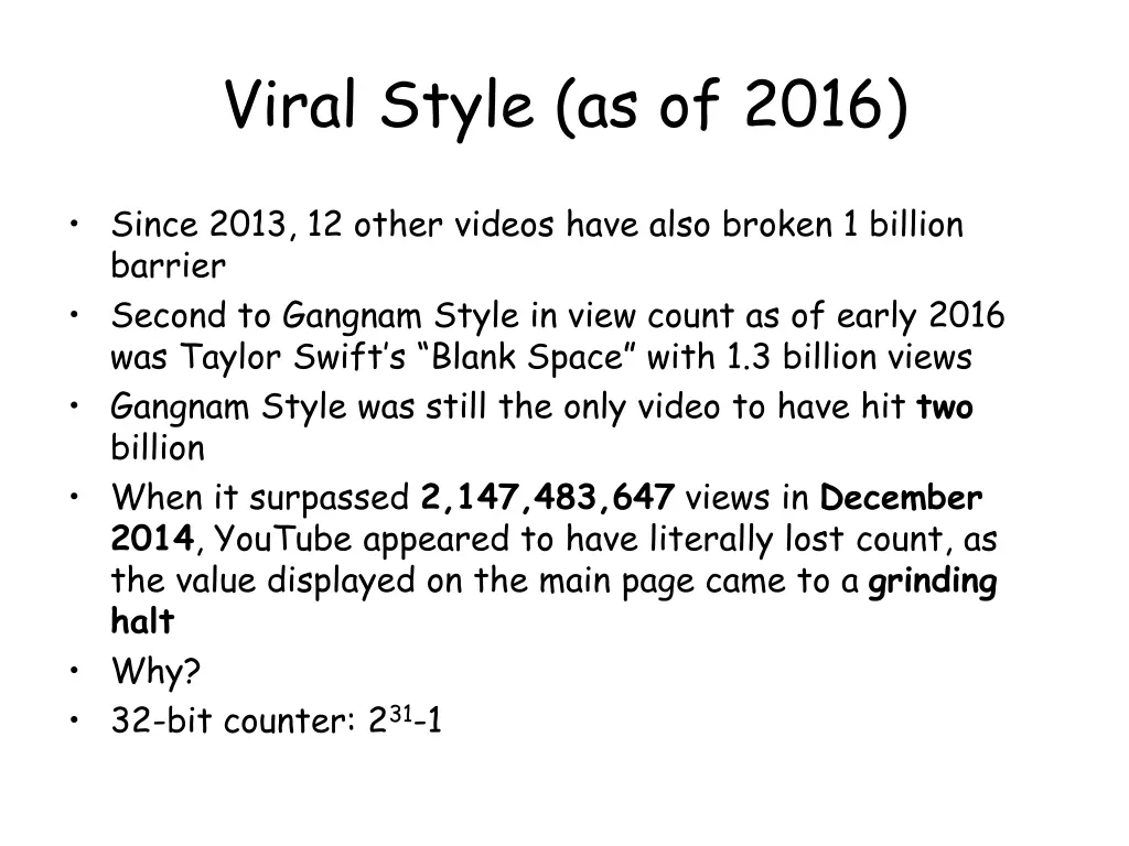 viral style as of 2016