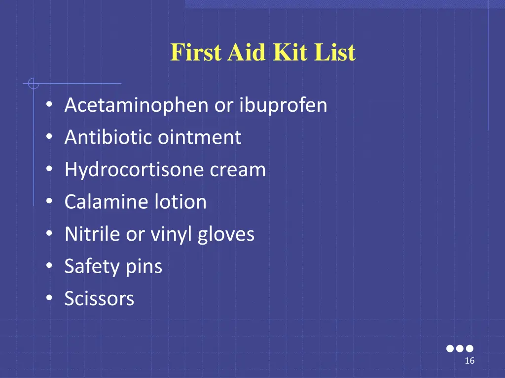 first aid kit list 1