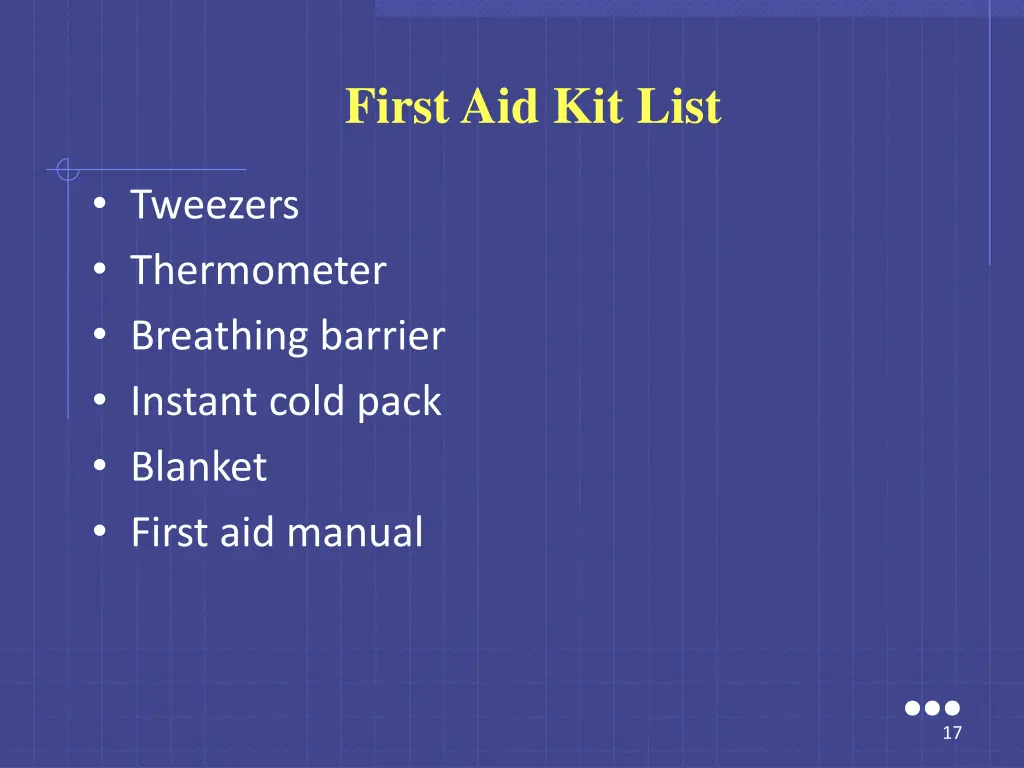 first aid kit list 2