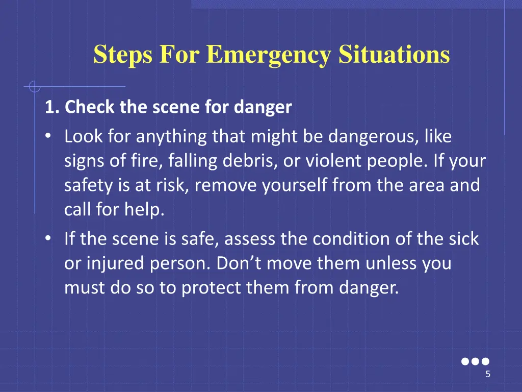 steps for emergency situations