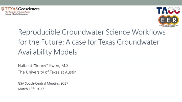 reproducible groundwater science workflows