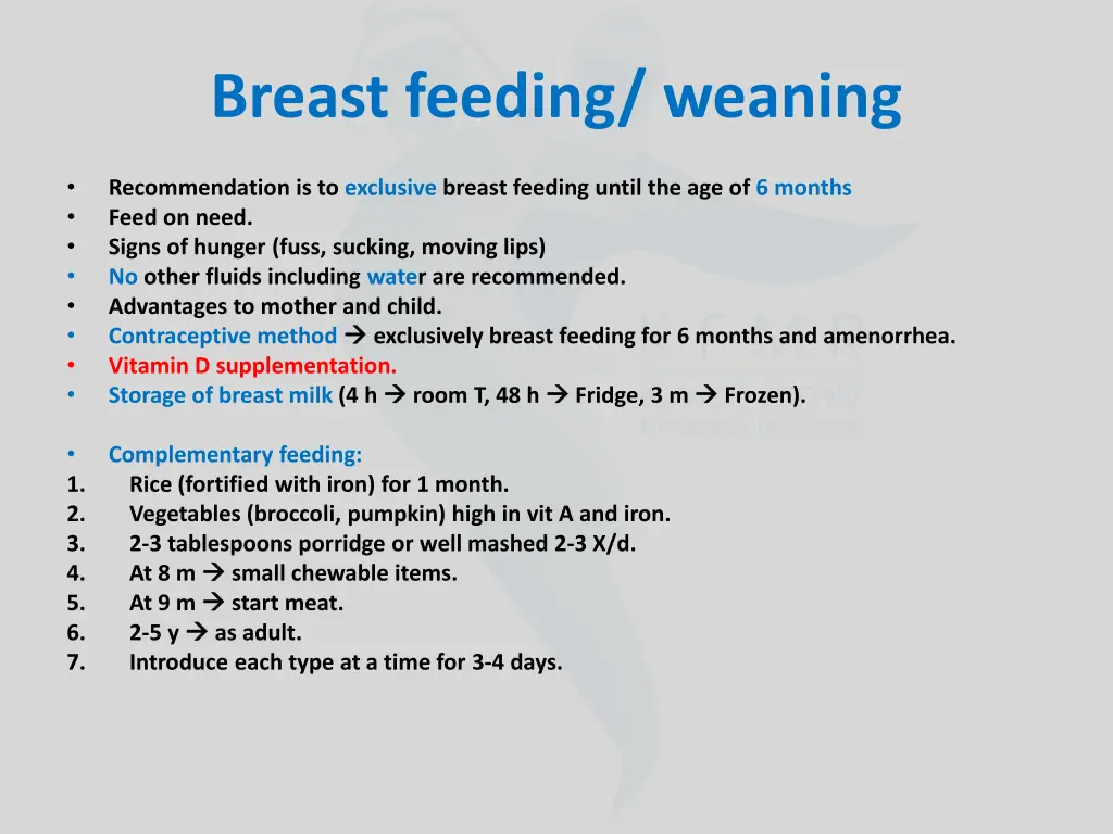 breast feeding weaning