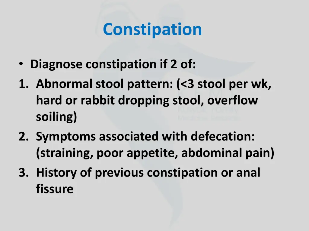 constipation