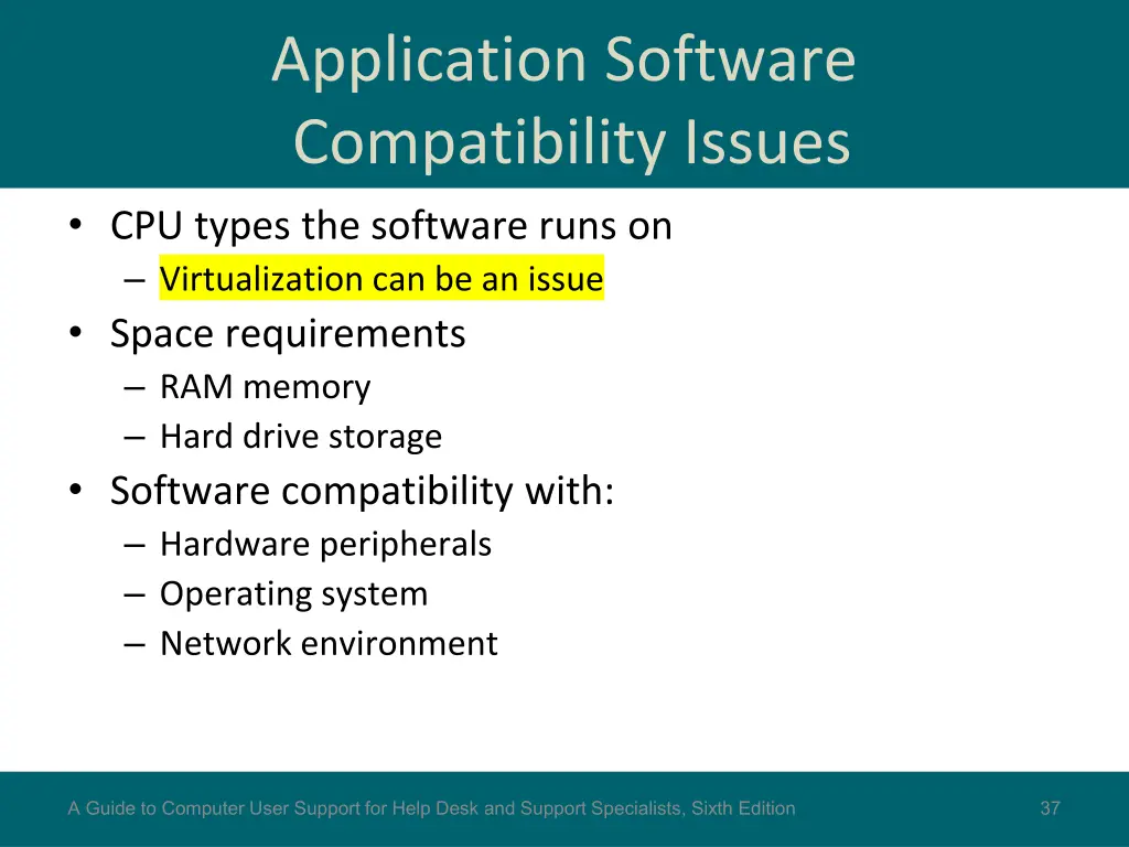 application software compatibility issues