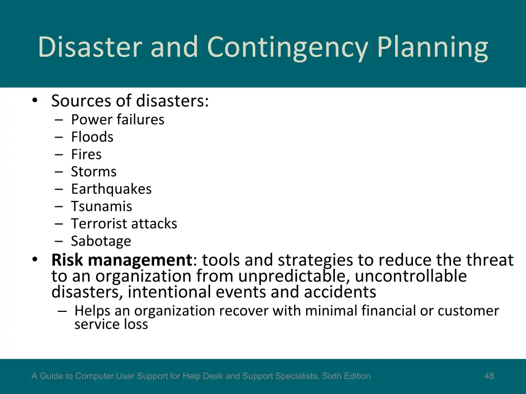 disaster and contingency planning