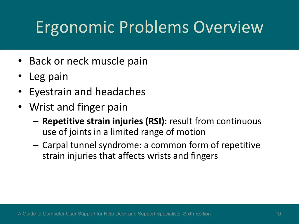 ergonomic problems overview