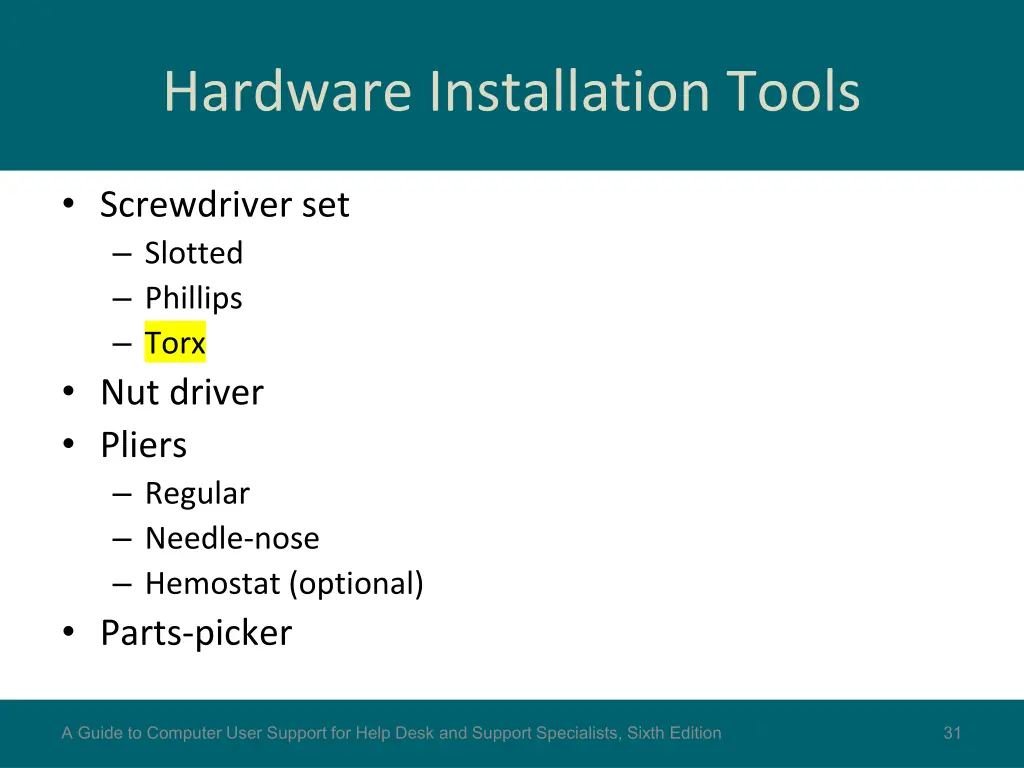 hardware installation tools