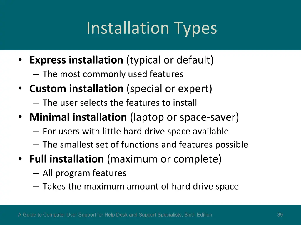 installation types