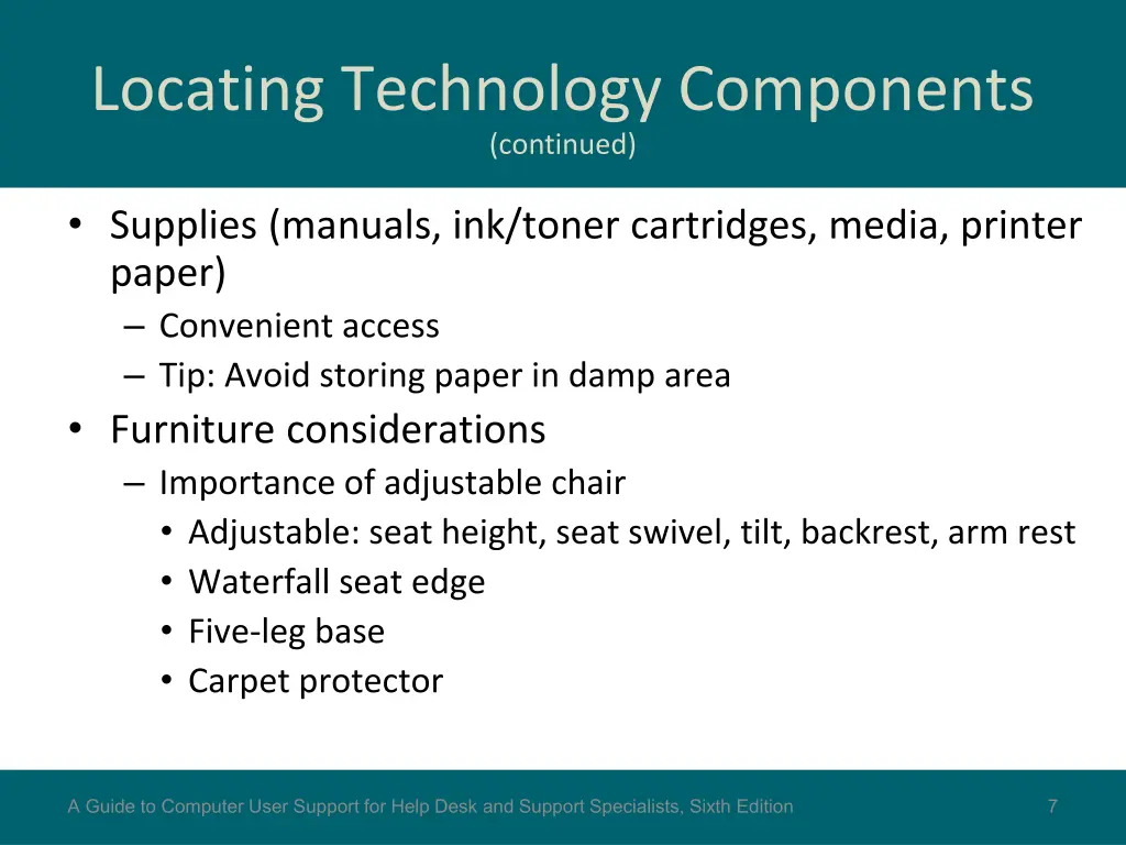 locating technology components continued