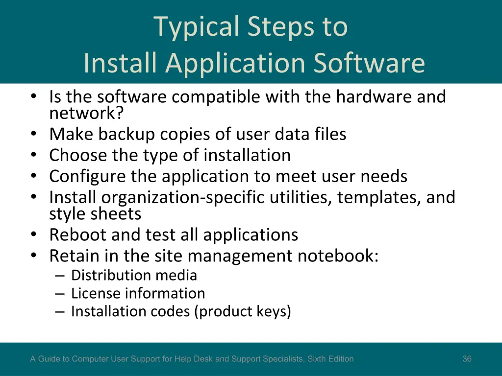 typical steps to install application software