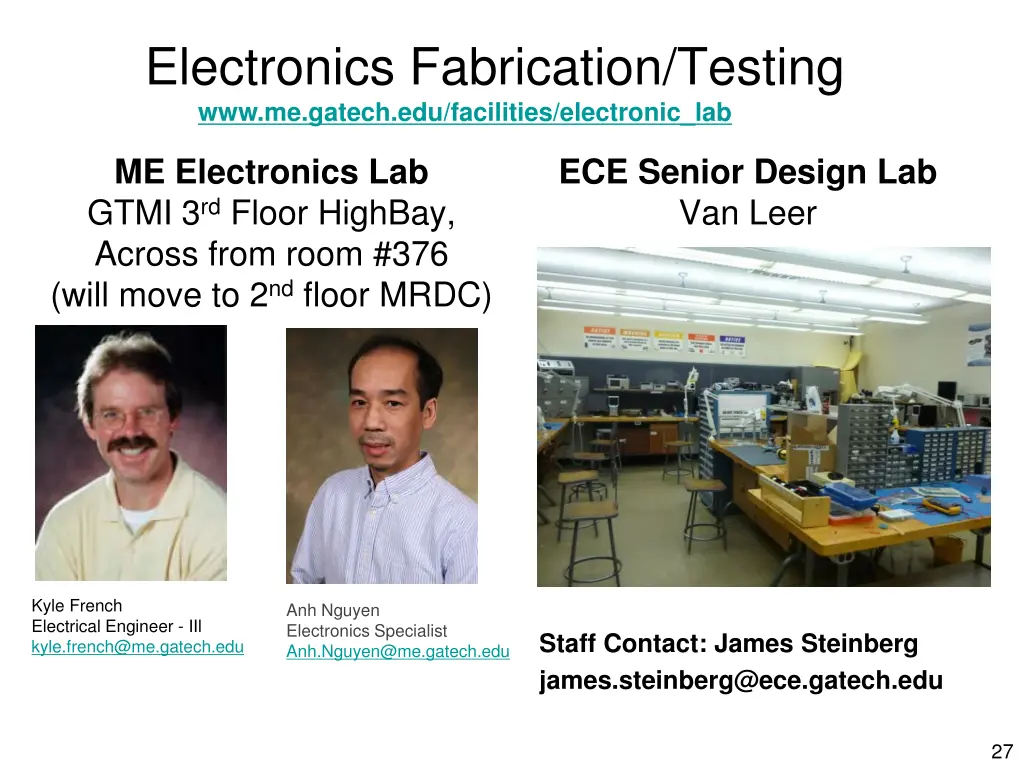 electronics fabrication testing www me gatech