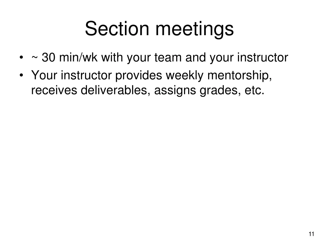 section meetings