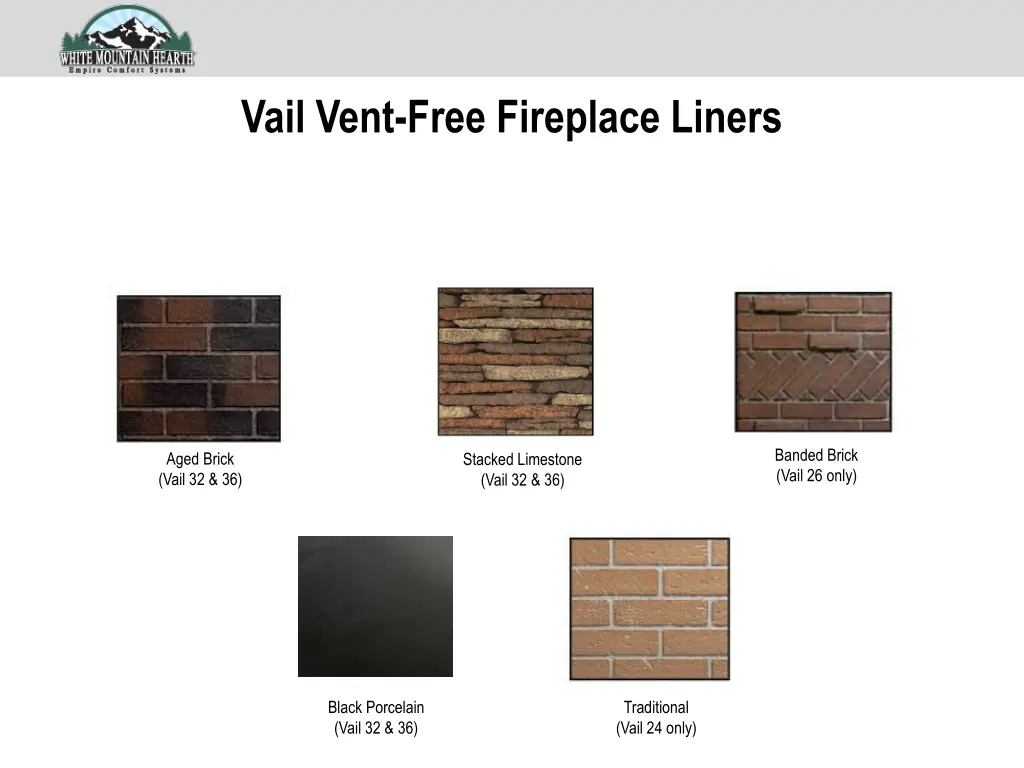 vail vent free fireplace liners