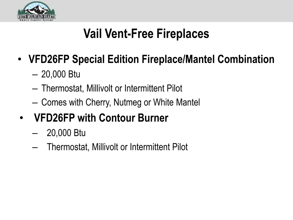 vail vent free fireplaces 1