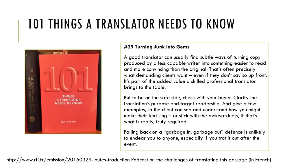 101 things a translator needs to know