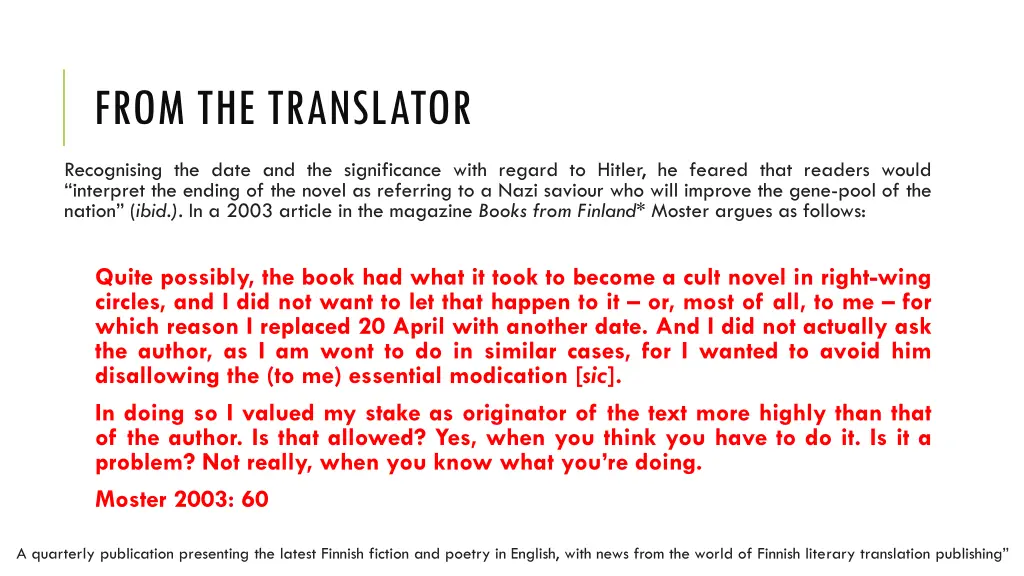 from the translator