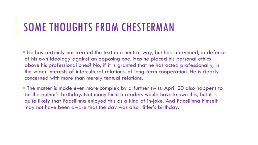 some thoughts from chesterman 1