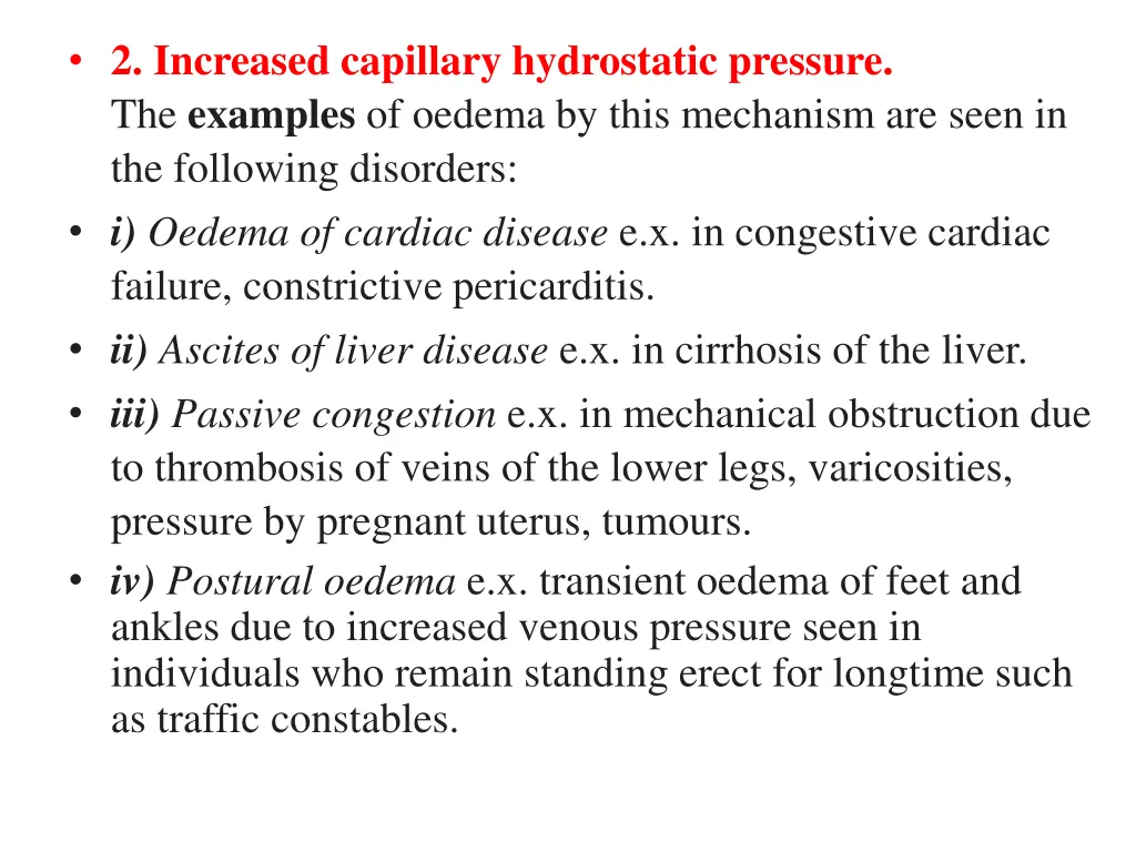 2 increased capillary hydrostatic pressure