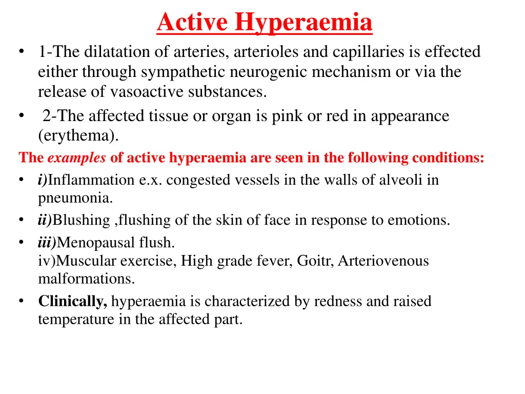 active hyperaemia