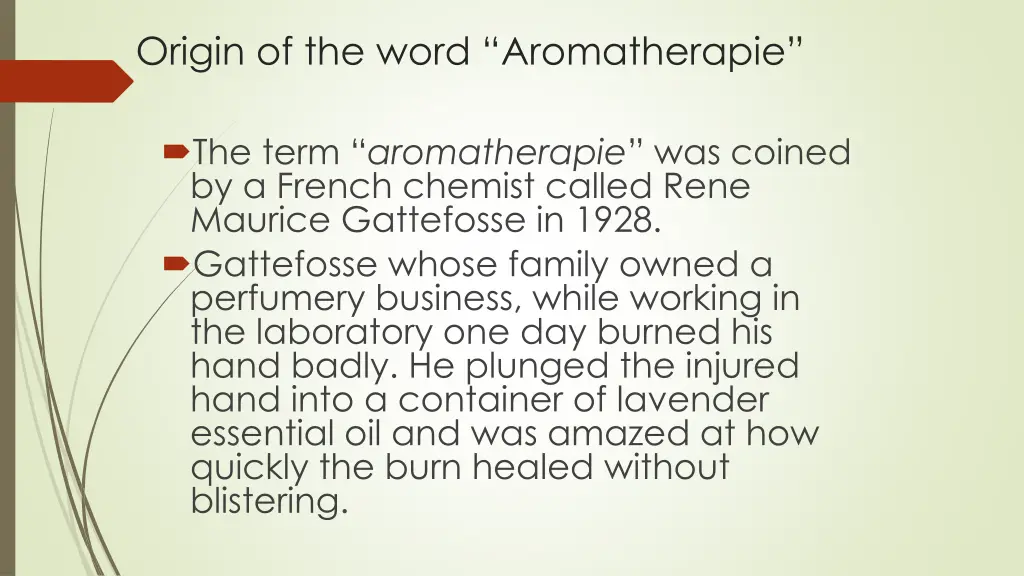 origin of the word aromatherapie