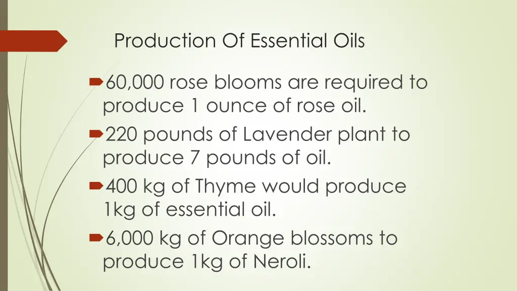 production of essential oils 1