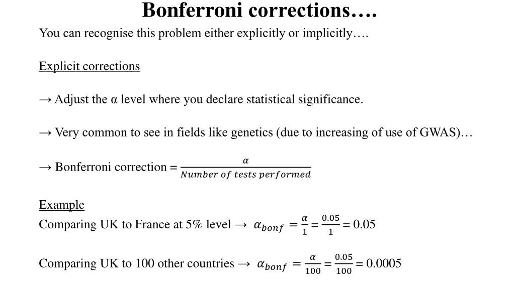 bonferroni corrections you can recognise this