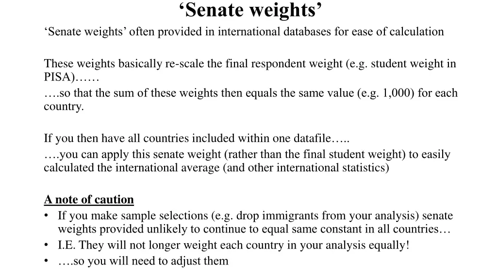 senate weights