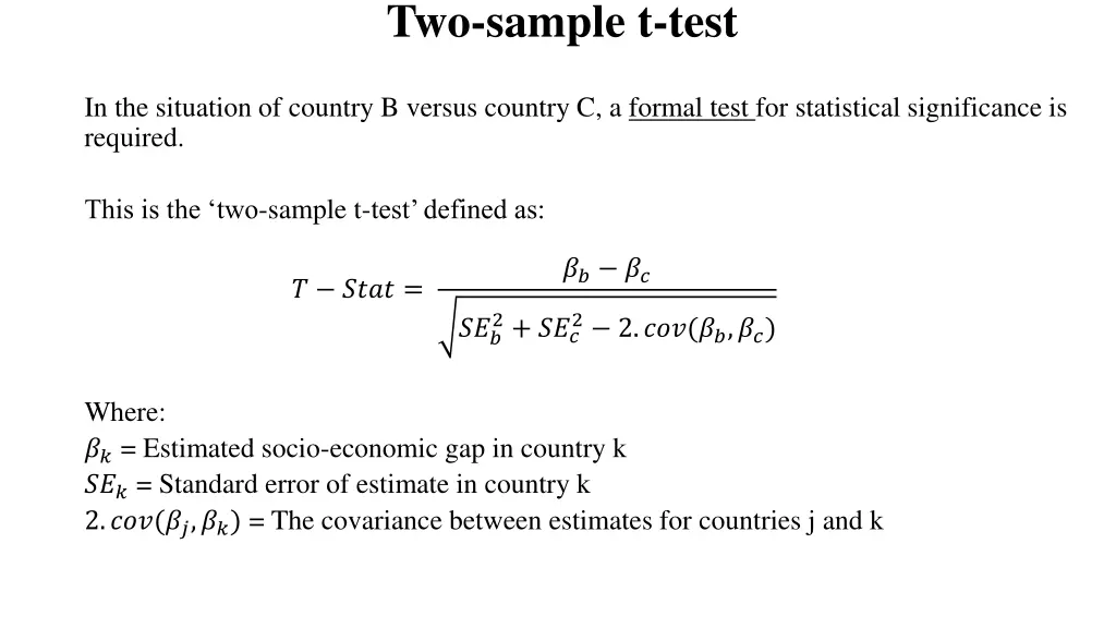 two sample t test