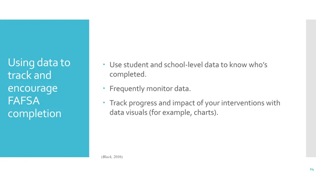 using data to track and encourage fafsa completion